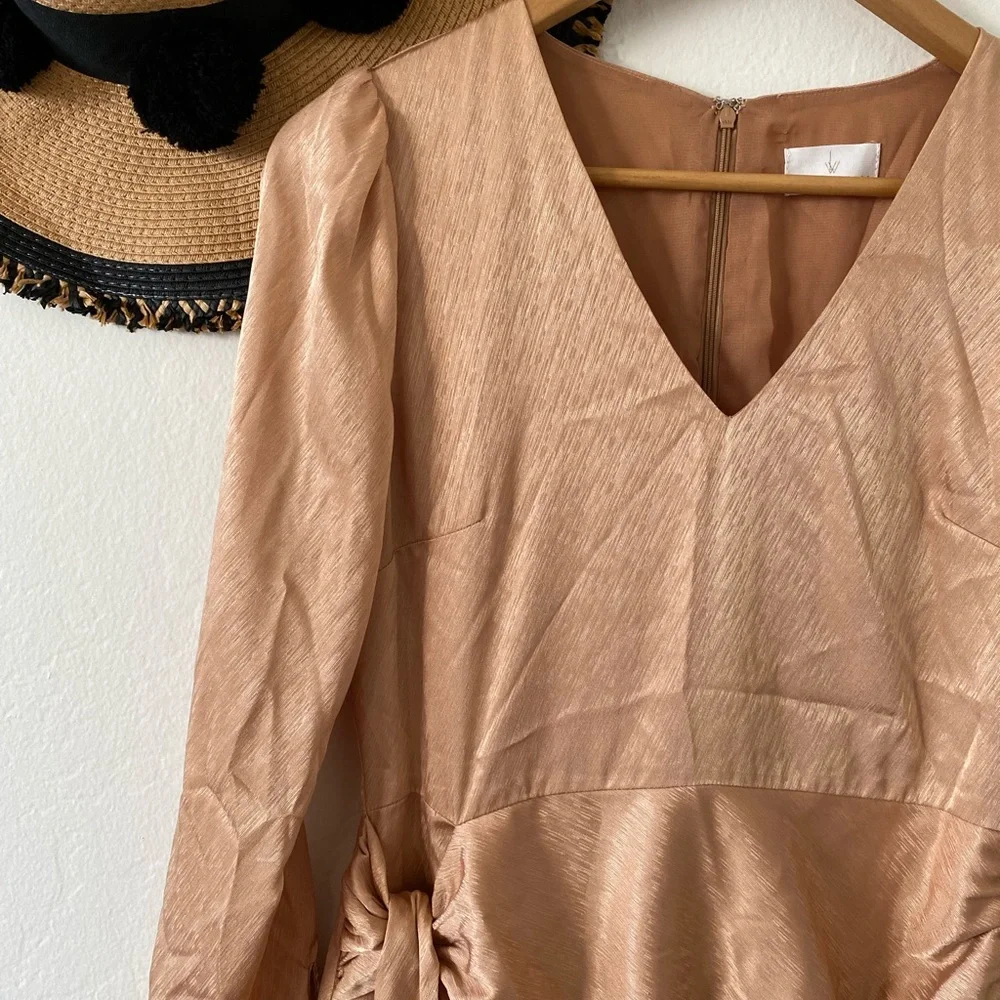 NWT Lost + Wander High Roller Gold Mini Dress Size Small NYE Holiday Dress